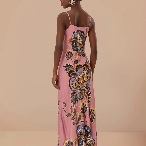 COPY - Farm Rio Pink Maxi Floral Lenzing Maxi Dress. New, never worn! - Picture 3 of 3